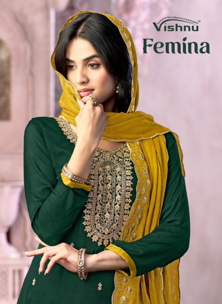 Femina By Vishnu Rangoli Crush Dress Material